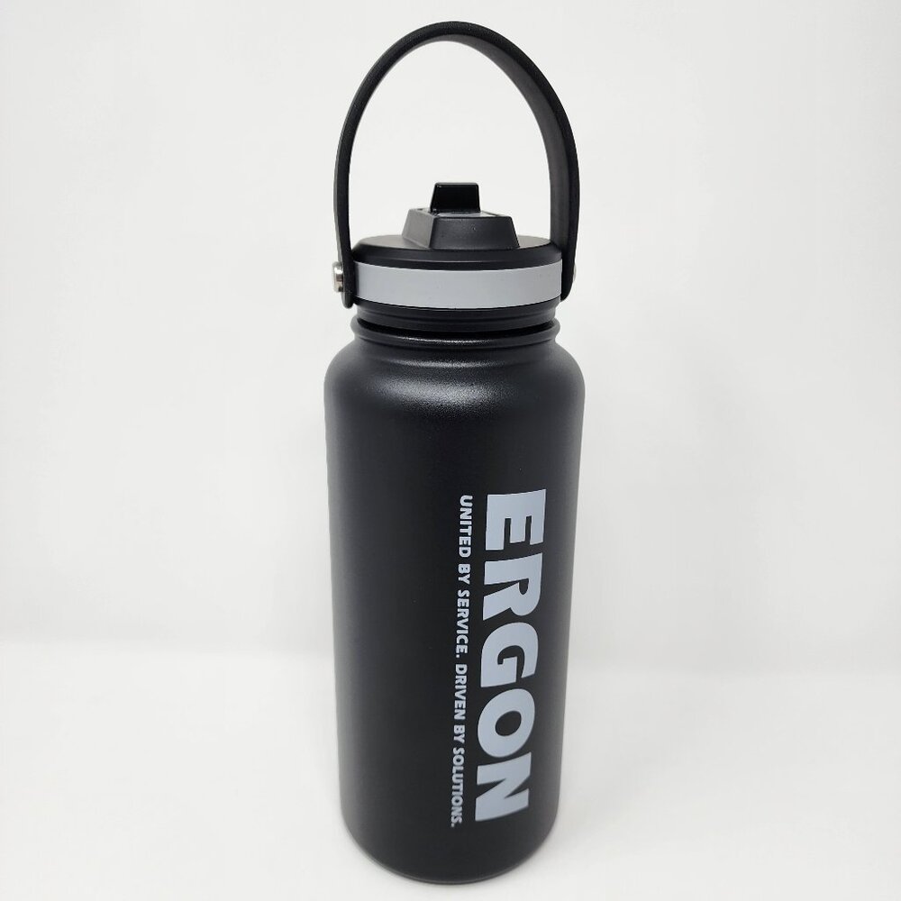 New Ergon Basecamp Ultra Tundra Stainless Steel 32 oz Bottle Flip Top Lid Straw